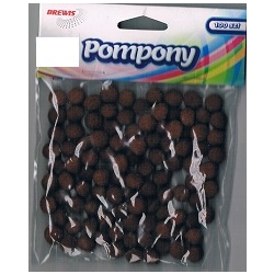 Pompony 1cm , BRĄZOWE / 100szt / POM29